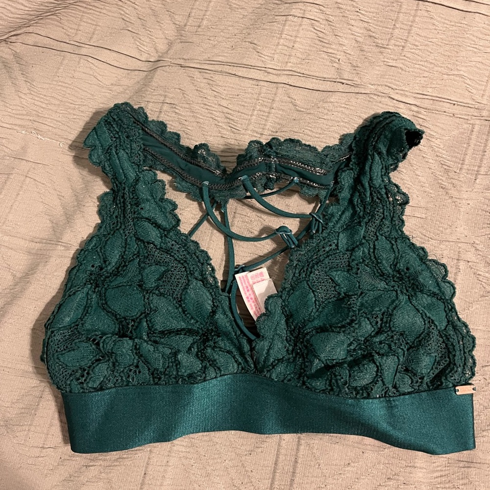 Victoria's Secret Lace Bralette in Deep Green